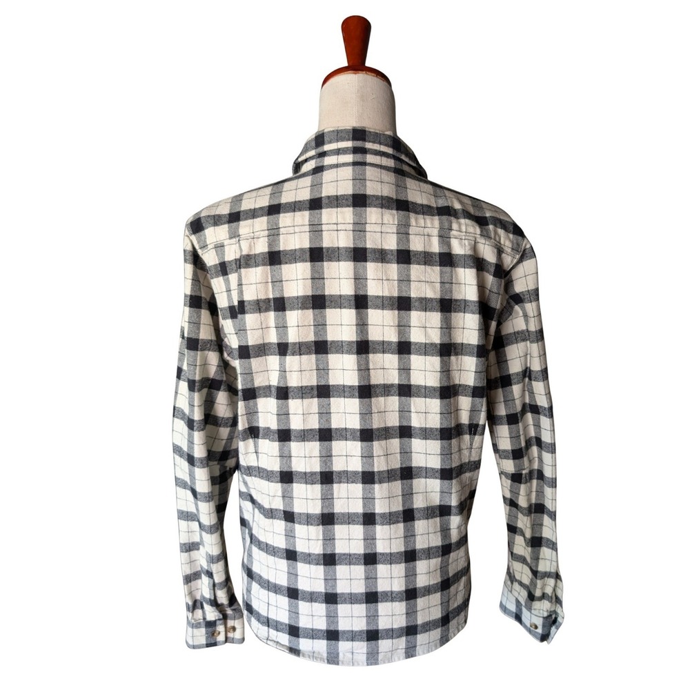 Filson Womens Scout Shirt Black White Plaid Cotton Button Down Size M - Picture 5 of 8